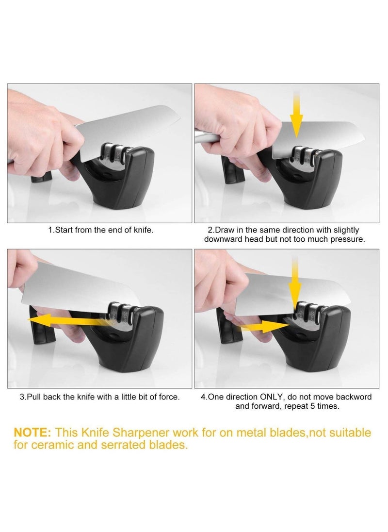 Cool Baby Manual Kitchen Knife Sharpener 3 Stage Sharpening Tool for Ceramic Knife and Steel Knives Knife Sharpener Rod for Kitchen  - Image 5