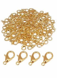KASTWAVE 100 Pack Curved Lobster Clasps for DIY Craft Jewelry Making Necklace Bracelet Findings,Jewellery Making Craft Accessory,Necklace Clasp Alloy Lobster Claw Clasps,Gold  - Image 1