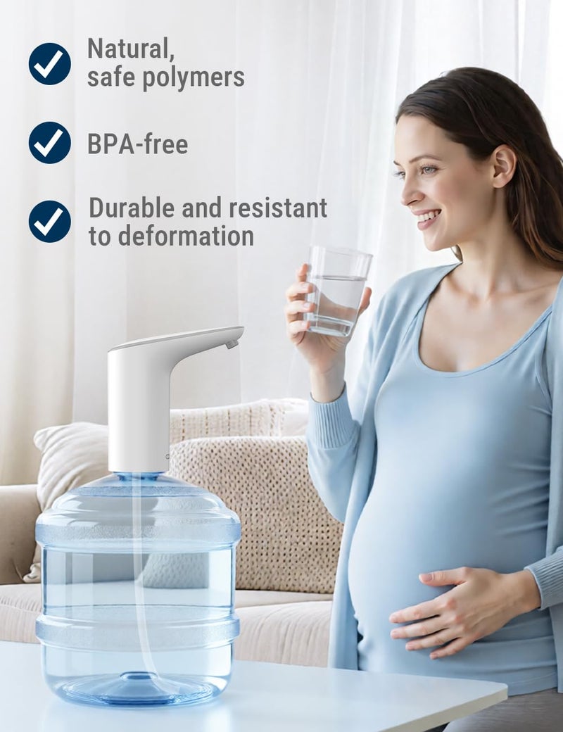 COSTAR Water Dispenser Pump for 20 Litre Bottle, USB Rechargeable Drinking Water Dispenser for Home and Office, Portable and Stylish Outdoor Water Pump, White - Image 3