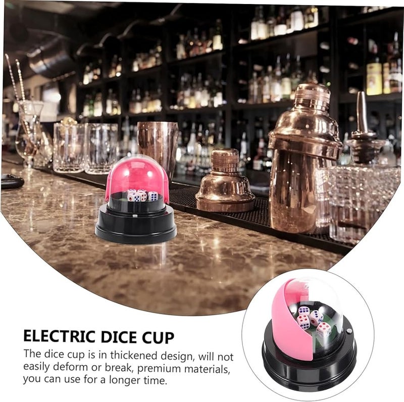 كوب هزاز النرد الكهربائي مع 6 أحجار نرد بتصميم مدمج لحفلات وألعاب العائلة - Image 5