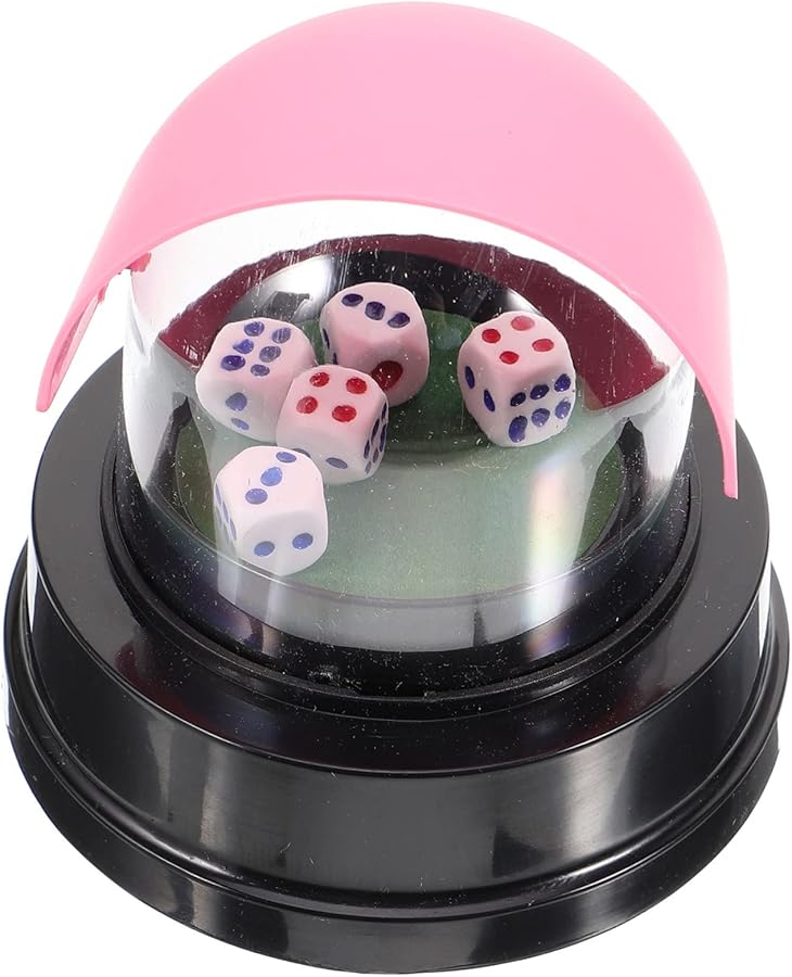كوب هزاز النرد الكهربائي مع 6 أحجار نرد بتصميم مدمج لحفلات وألعاب العائلة - Image 2