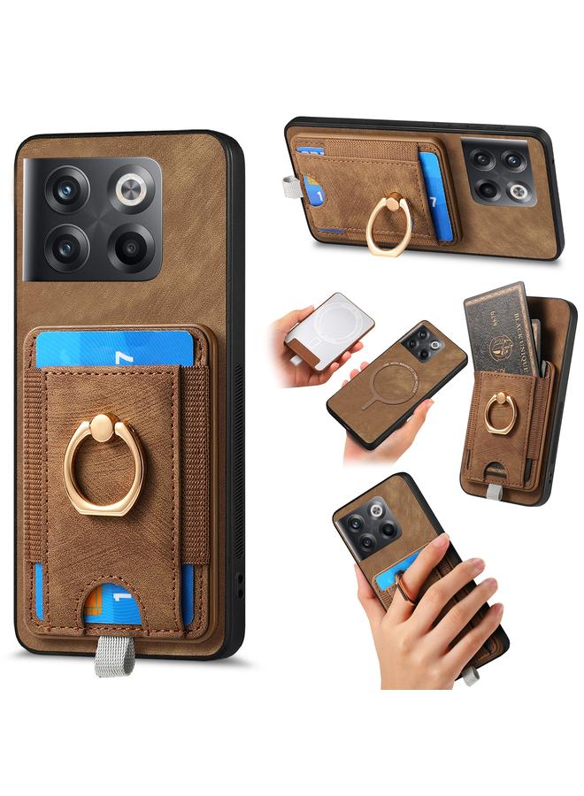 S-TOP Case For OnePlus 10T Retro Splitable Magnetic Card Bag Leather Phone Case - Image 1