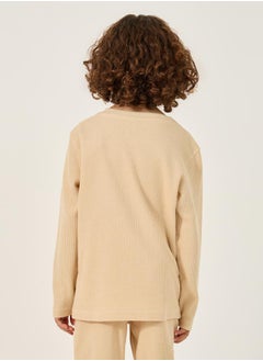 Styli Pack of 2 - Waffle Knit Design Half-Button Front T-Shirt  - Image 5