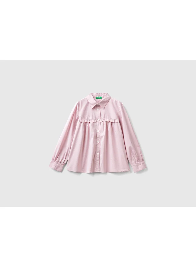 يونايتد كولورز أوف بينتيون Shirt With Rouches On The Yoke