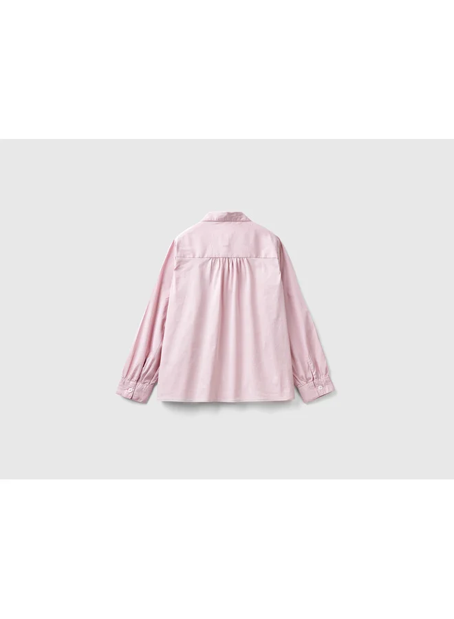 يونايتد كولورز أوف بينتيون Shirt With Rouches On The Yoke