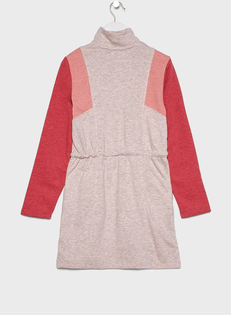 American Eagle Kids Half Zipper Color Block Dress