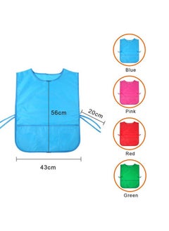 Pllieay 4Pcs 4 Colors Water Resistant Kids Art Smocks With 3 Pockets Middle Size Children Artist Painting Aprons For Classroom Kitchen Community Event Crafts & Art Painting Activity 510 Years  - Image 4