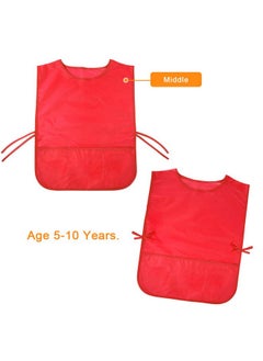 Pllieay 4Pcs 4 Colors Water Resistant Kids Art Smocks With 3 Pockets Middle Size Children Artist Painting Aprons For Classroom Kitchen Community Event Crafts & Art Painting Activity 510 Years  - Image 5