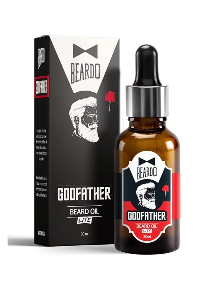 BEARDO Beardo Godfather Lite Beard and Moustache Oil, 30 ml | Beard Oil for men | Non-Sticky, Light; Almond Oil, Aloe vera, Vitamin E, Shiny Nourished Beards - Image 1