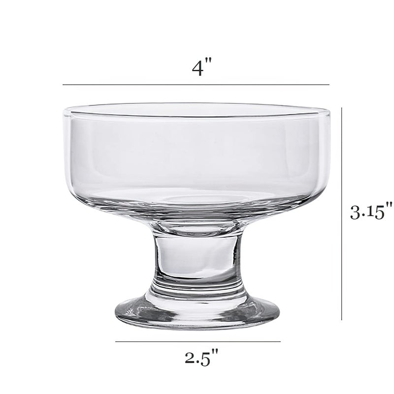 Kingrol 6 Pack Glass Dessert Bowls 65 oz Crystal Glass Bowls for Ice Cream Fruit Pudding Snack Cereal Nuts Premium Glass Serving Dishes Mini Trifle Bowl - Image 2