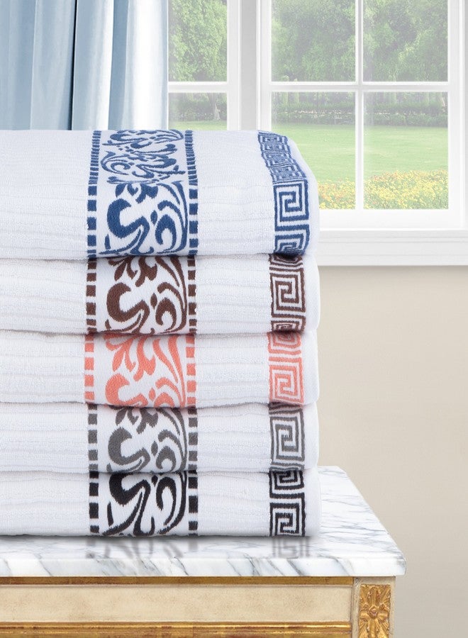 Superior 6-Piece Cotton Towel Set, Decorative Greek Pattern, Home Essentials, Absorbent Towels, Bathroom Decor, Spa, Resort, Includes 2 Hand, 2 Face and 2 Bath Towels, Athens Collection, Chocolate - Image 3