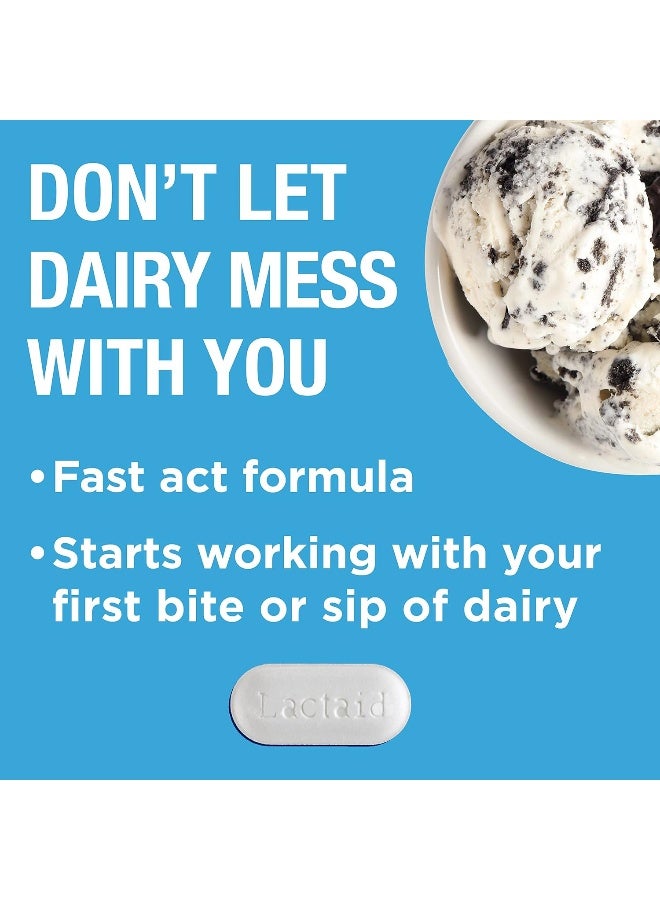 Lactaid Fast Act Lactose Intolerance Relief Caplets with Lactase Enzyme, 12 Travel Packs of 1-ct. - Image 2