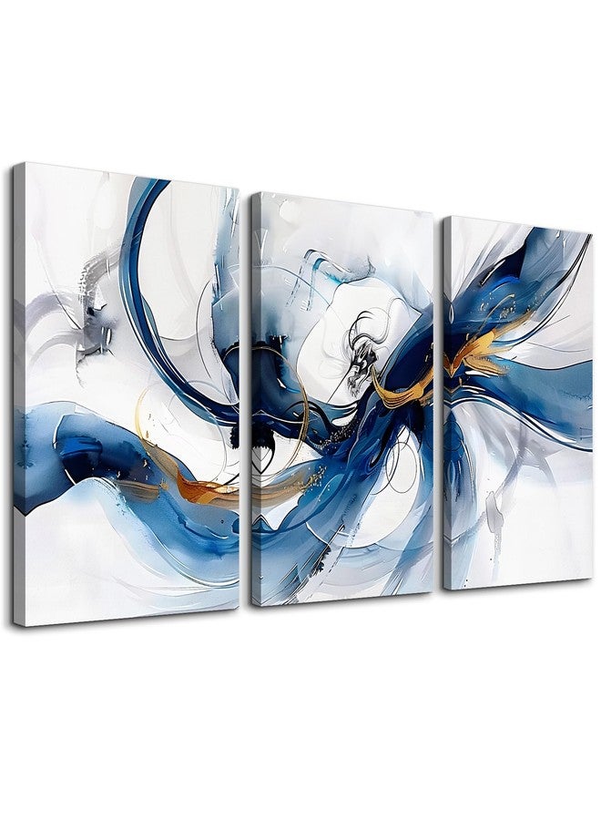 DZRWUBHS Abstract Canvas Wall Art for Living Room and Bedroom - Modern Family Frame Art Office Decor - Minimalism Ink Painting Pictures Artwork - Home Decorations 3 Piece - Image 1