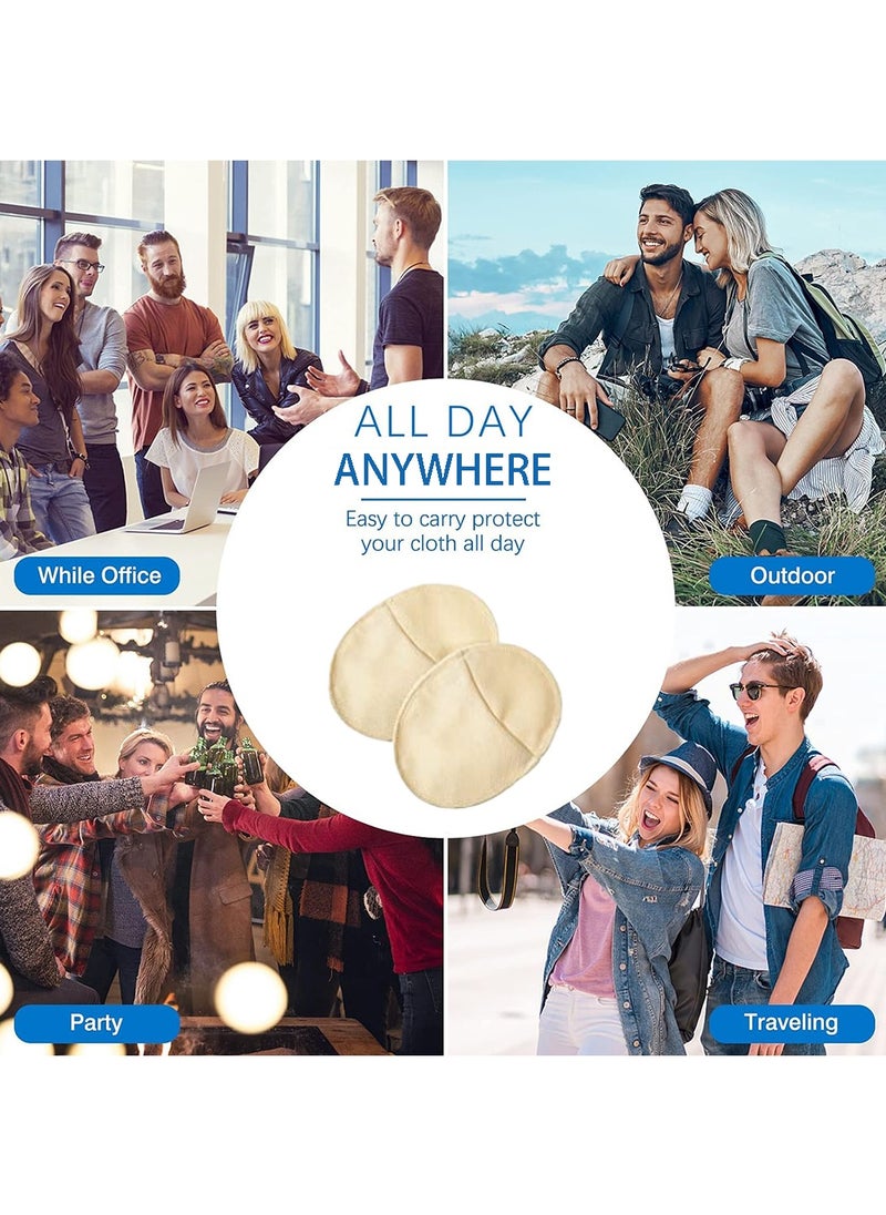 4 Pairs Underarm Sweat Guard Pads Soft Fabric Armpit Sweat Pads with Shoulder Strap Reusable and Washable Sweat Absorbing Guards Breathable Sweat Protectors Shield for Men and Women