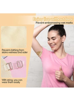 Generic 4 Pairs Underarm Sweat Guard Pads Soft Fabric Armpit Sweat Pads with Shoulder Strap Reusable and Washable Sweat Absorbing Guards Breathable Sweat Protectors Shield for Men and Women  - Image 5