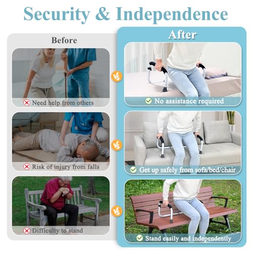 NEAUDE Couch Cane Stand Up Assist Chair Lift Devices for Seniors Elderly Couch Rails Assistance Bed Handles Seat Assist Grab Bar Standing Mobility Aids Equipment Fall Prevention Handicap Seat Lifter - Image 5