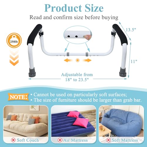 NEAUDE Couch Cane Stand Up Assist Chair Lift Devices for Seniors Elderly Couch Rails Assistance Bed Handles Seat Assist Grab Bar Standing Mobility Aids Equipment Fall Prevention Handicap Seat Lifter - Image 2