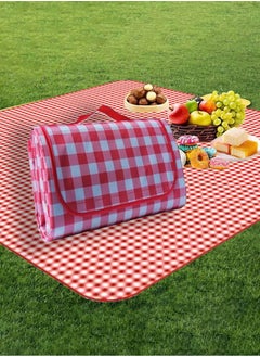 Jourvent Extra Large Picnic Outdoor Blanket, 200*200cm Waterproof Foldable Blankets Gingham Picnic Mat for Beach, Camping Grass Lawn Park Accessories Cute Couple Gifts(4-8) People  - Image 1