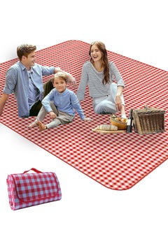 Jourvent Extra Large Picnic Outdoor Blanket, 200*200cm Waterproof Foldable Blankets Gingham Picnic Mat for Beach, Camping Grass Lawn Park Accessories Cute Couple Gifts(4-8) People  - Image 2