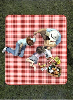 Jourvent Extra Large Picnic Outdoor Blanket, 200*200cm Waterproof Foldable Blankets Gingham Picnic Mat for Beach, Camping Grass Lawn Park Accessories Cute Couple Gifts(4-8) People  - Image 5