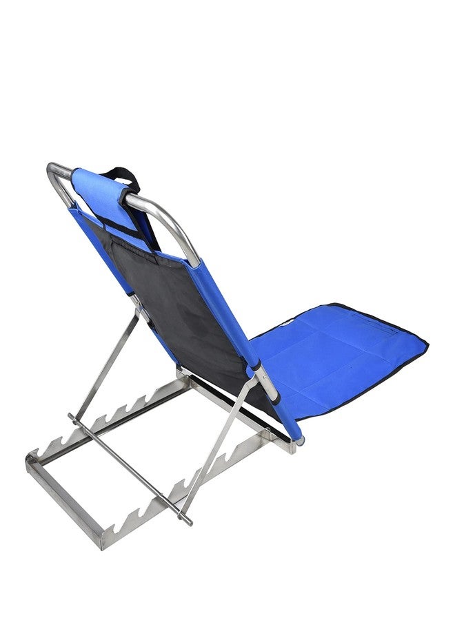 NEOSAFE Portable Folding Adjustable Bed Backrest Support Lifting Sit-Up Back Rest Mild Steel Tubes And Fabric Disability Universal Bed Support Ideal For Neck, Head And Lumbar Support (Blue,Standard) - Image 3