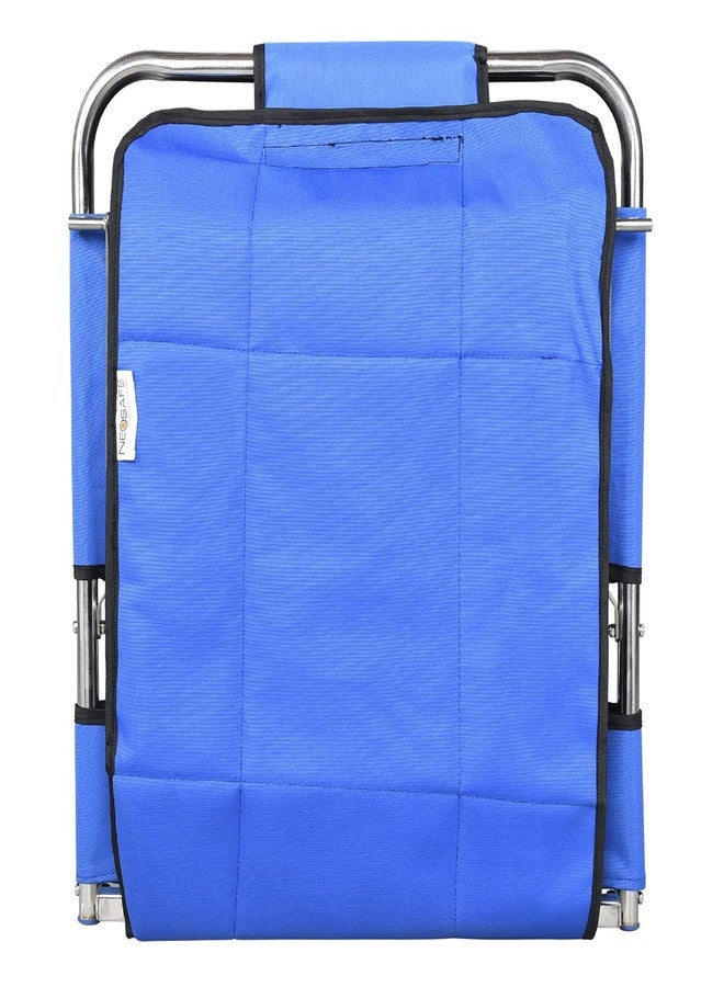NEOSAFE Portable Folding Adjustable Bed Backrest Support Lifting Sit-Up Back Rest Mild Steel Tubes And Fabric Disability Universal Bed Support Ideal For Neck, Head And Lumbar Support (Blue,Standard) - Image 4