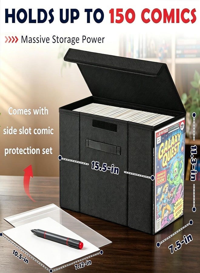 KKU Comic Book Storage Box, Collapsible Short Box with Lid, 1 Pack - Image 2