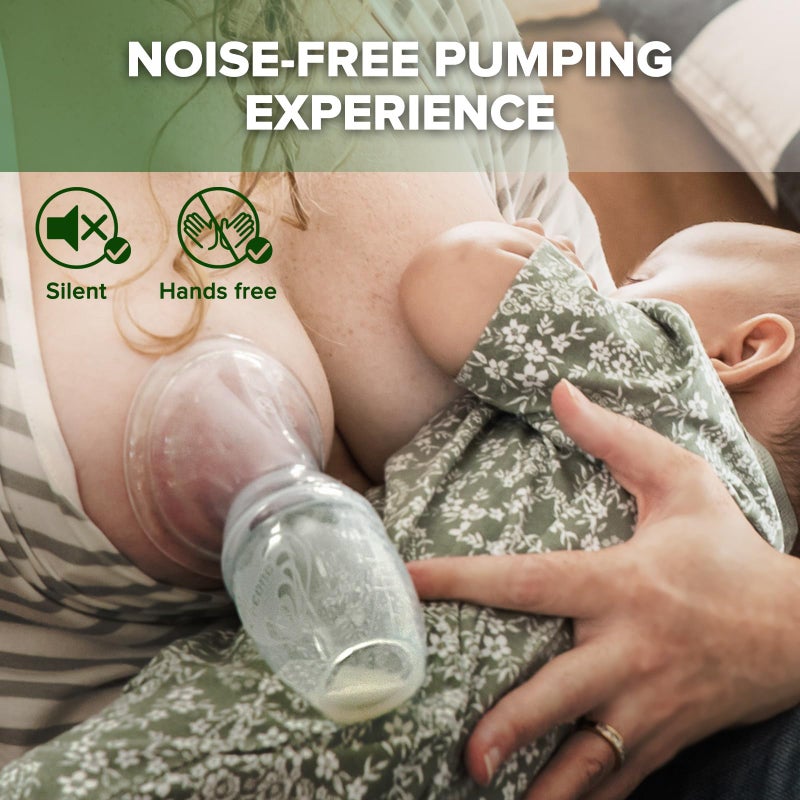 haakaa Manual Breast Pump Breastfeeding Pump with Food Grade Silicone Cap (Grey) 4oz/100ml - Image 5