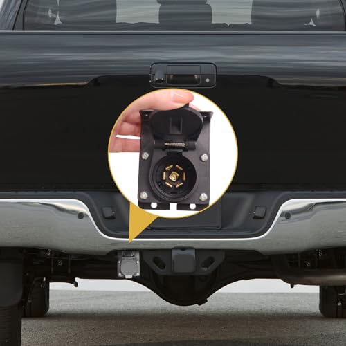 Seamaka 7 Pin Trailer Plug7 Way Trailer Light Connector Socket7 Prong Electrical Truck End Wiring Harness Vehicle Side7 Pin Truck Plug Quick Converter with Mounting Bracket - Image 5