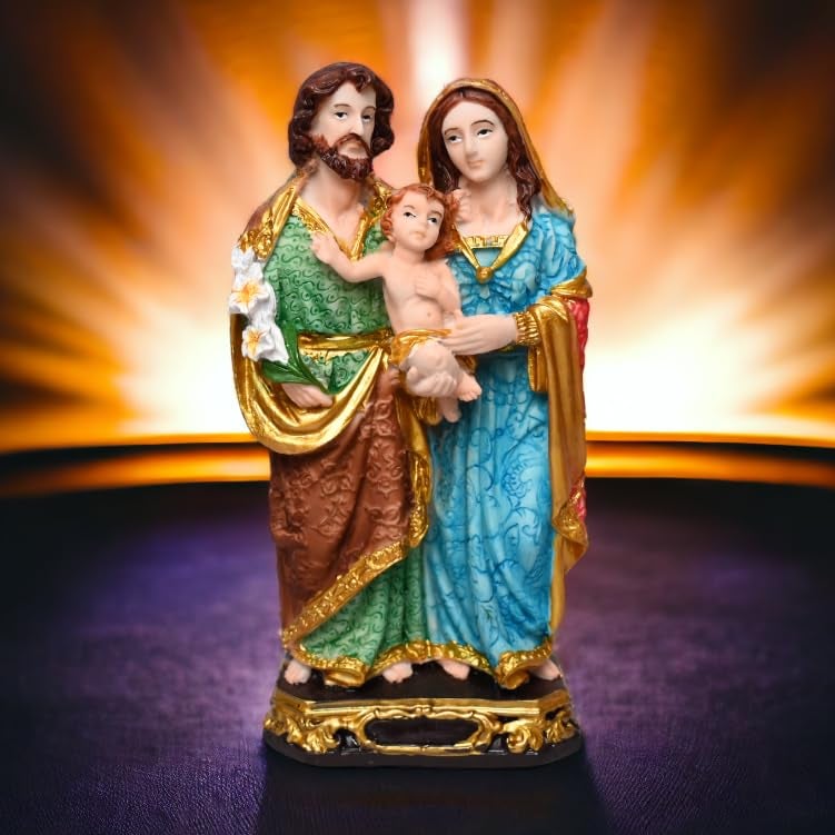 KariGhar® Holy Family Decorative Christian Statues for Car Dashboard/Home/Living Room/Prayer Room/Gifting Multicolour,1.5X2.7X5.5 inch, Car - Image 1