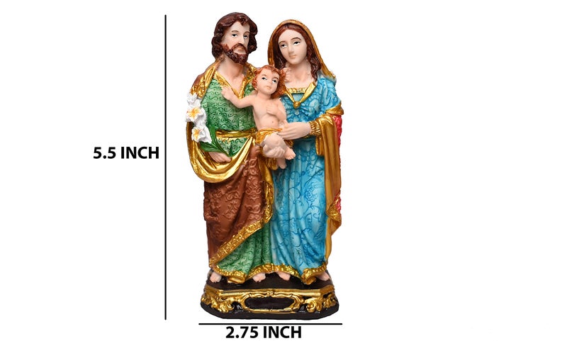 KariGhar® Holy Family Decorative Christian Statues for Car Dashboard/Home/Living Room/Prayer Room/Gifting Multicolour,1.5X2.7X5.5 inch, Car - Image 2