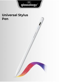 Universal stylus pen for touch screens, compatible for iOS and Android devices, iPad iPhone laptop Samsung phones and tablets, for Drawing and Handwriting (White)