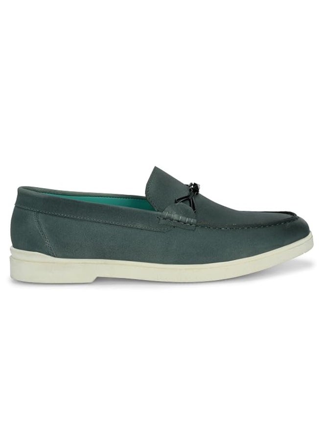 NOAK NO ANIMAL KILLED Casual Leather Material Slip-on Loafers Shoes Comfortable Shoes for Men|Olive|11UK - Image 2