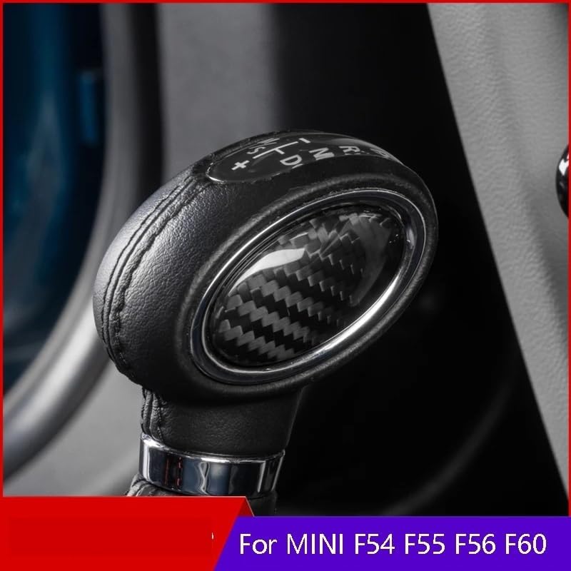 QASULER Carbon Fiber Car Shifter Head Sticker - Image 2