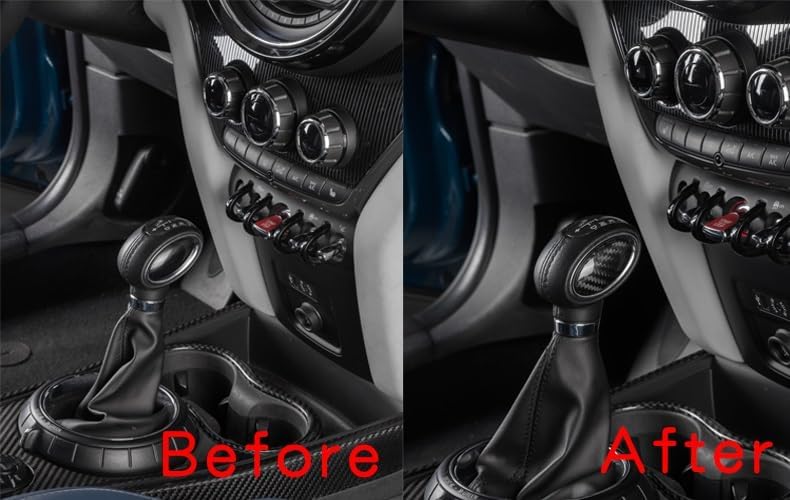 QASULER Carbon Fiber Car Shifter Head Sticker - Image 3
