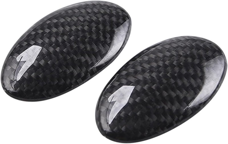 QASULER Carbon Fiber Car Shifter Head Sticker - Image 1