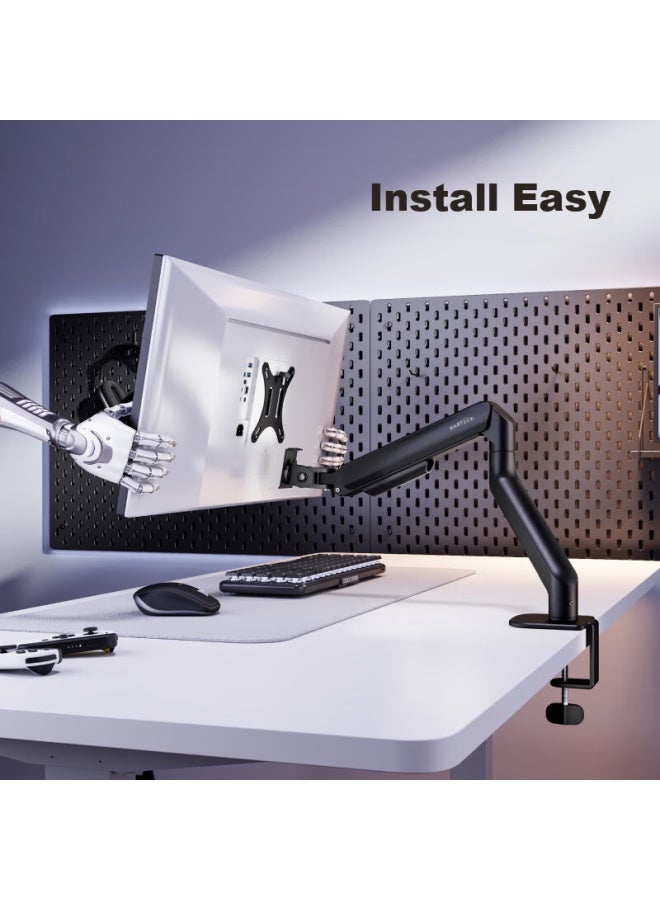 Brateck Beihu Monitor Stand, Mechanical Arm, Display Stand Arm, Computer Stand, Monitor Riser, Screen Stand Compatible With 17-32, E350ez Obsidian Black - Image 3