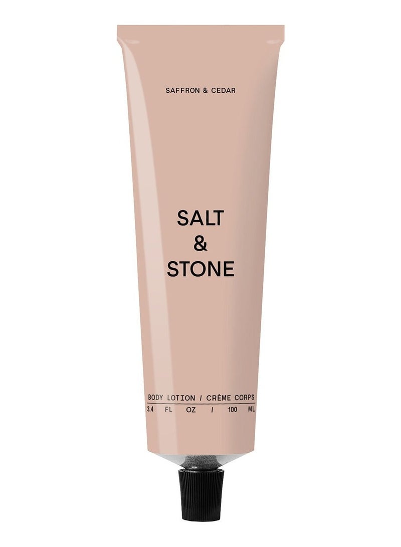 salt and stone Salt & Stone Saffron & Cedar Body Lotion with Niacinamide, 100ml – Moisturizing & Nourishing Skincare  - Image 1