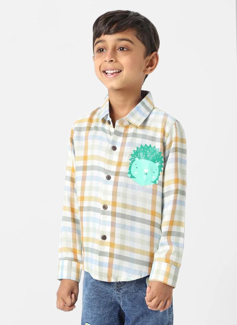 Nautinati Nautinati Boys Cotton Twill Plaid Shirt