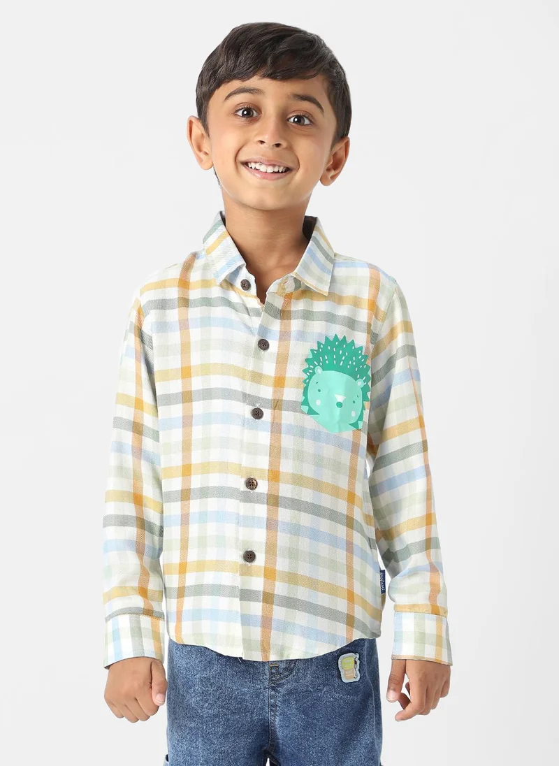 Nautinati Nautinati Boys Cotton Twill Plaid Shirt