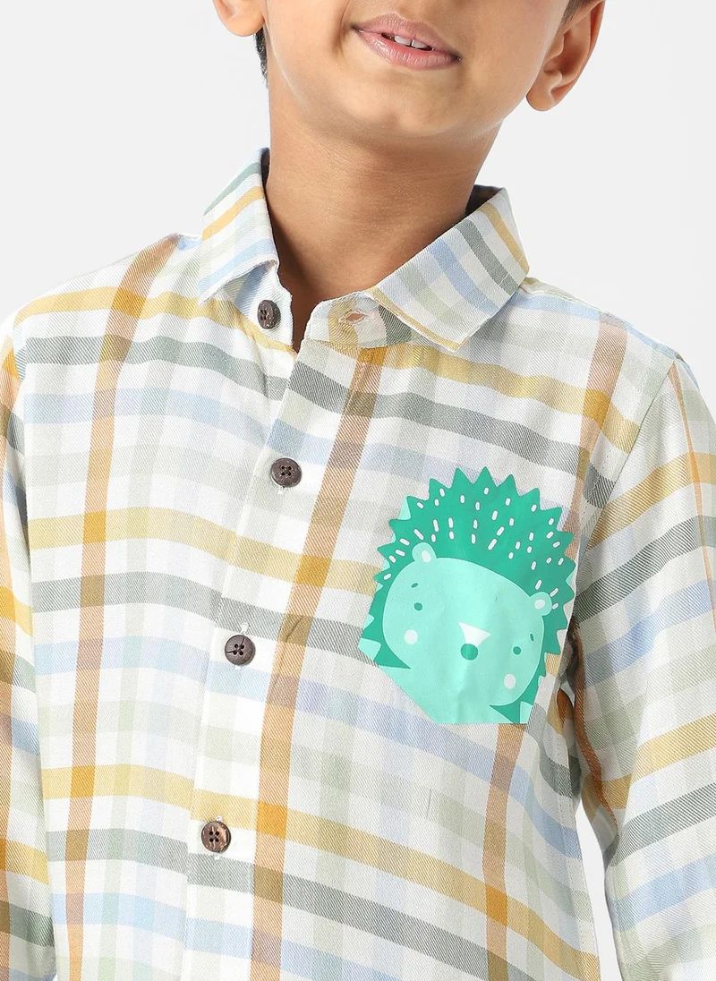 نوتيناتي Nautinati Boys Cotton Twill Plaid Shirt