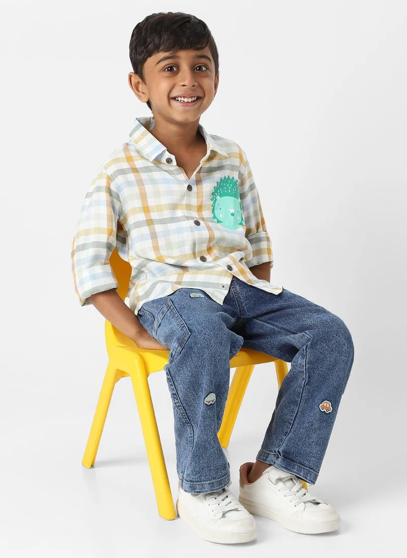 نوتيناتي Nautinati Boys Cotton Twill Plaid Shirt