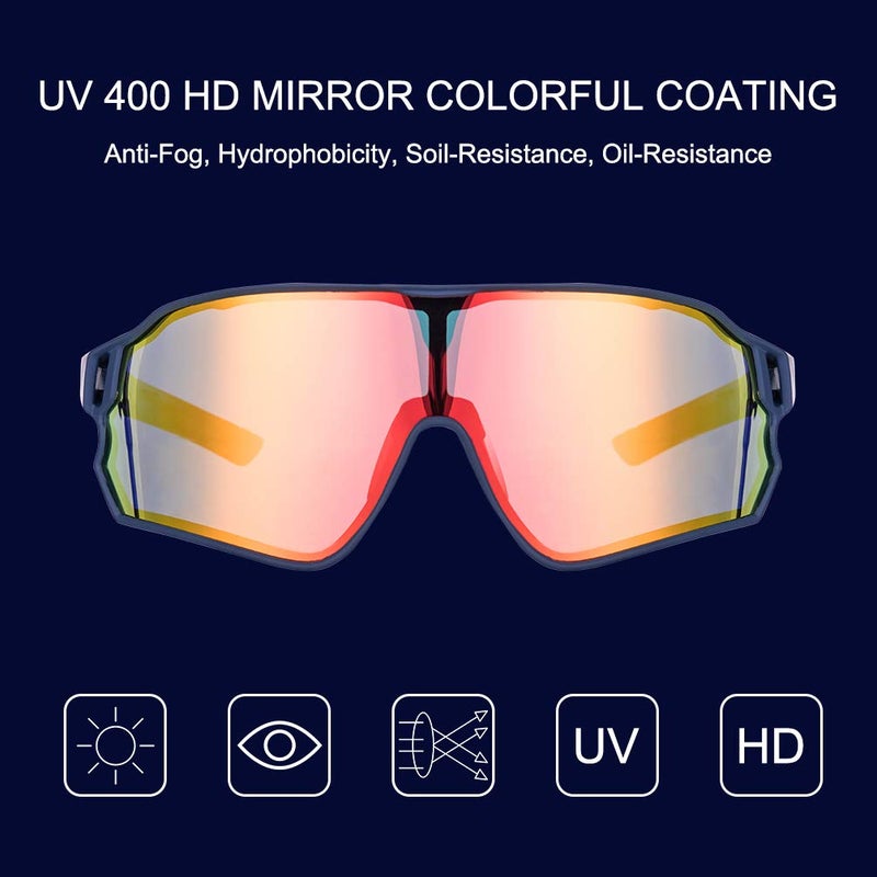 ROCKBROS Polarized Sunglasses UV Protection for Women Men Cycling Sunglasses, Blue - Image 2