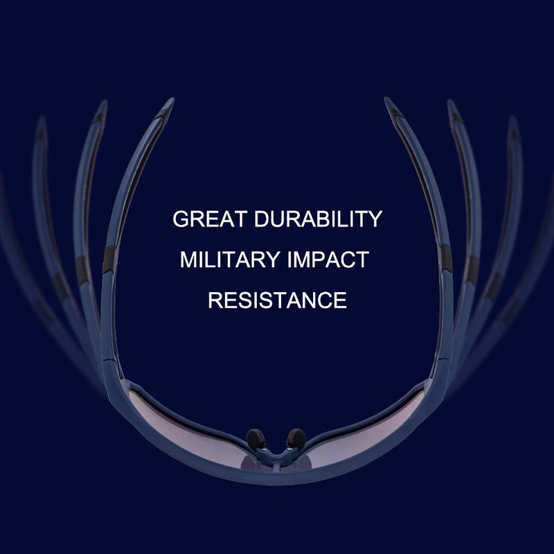 ROCKBROS Polarized Sunglasses UV Protection for Women Men Cycling Sunglasses, Blue - Image 3