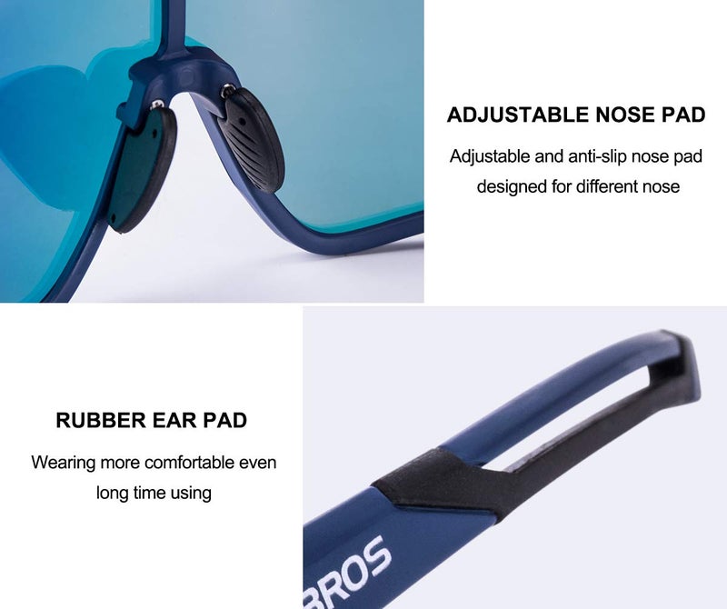 ROCKBROS Polarized Sunglasses UV Protection for Women Men Cycling Sunglasses, Blue - Image 5