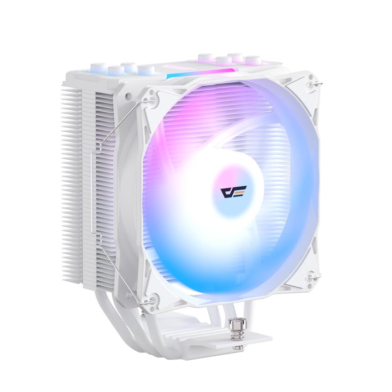 DarkFlash مبرد وحدة المعالجة المركزية darkFlash Z4Pro Mist، 120 مم، برج واحد، TDP 200 واط، 4×6 مم أنابيب حرارية، مراوح ARGB PWM للكمبيوتر، مبرد هواء لوحدة المعالجة المركزية متوافق مع Intel LGA115x/12xx/17xx؛ AMD AM4/AM5، ارتفاع 155 مم (أبيض) - Image 1