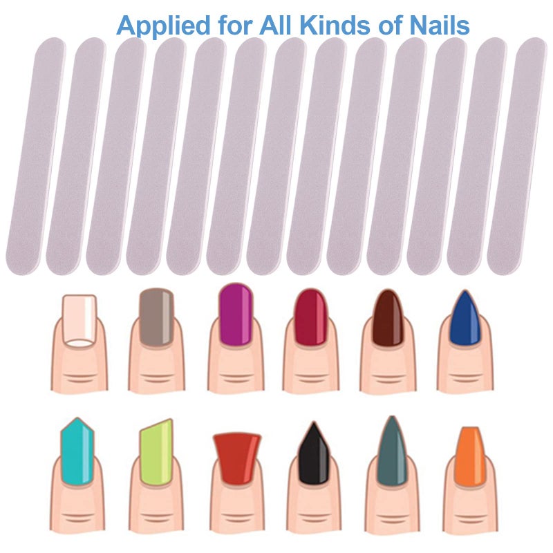 GigaGround Mini Nail Files Bulk (100 Pcs), Double Sided Emery Board Nail File for Nature Nails, Manicure Tool Set Disposable Colorful Nail File for Home Salon Use Travel Size Men Women Kids Wood Board - Image 2