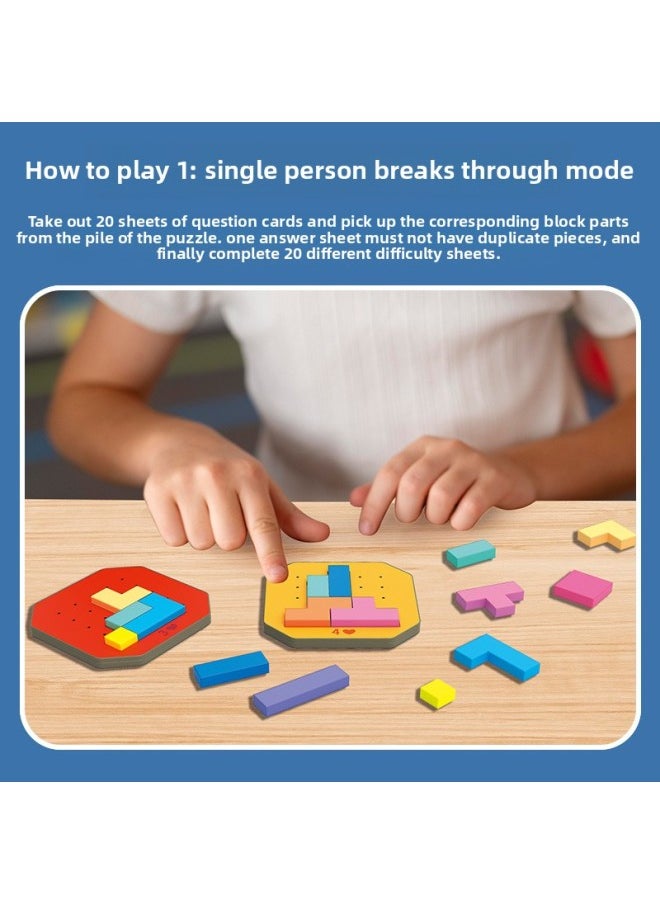 Generic - Logic Chessboard Parent-child Double Concentration Battle Puzzle Thinking Puzzle Colorful Square Desktop Toy-Color:Quick Battle Puzzle [108 Pieces And 20 Plates]]-Specifications:Chinese Packaging - Image 1