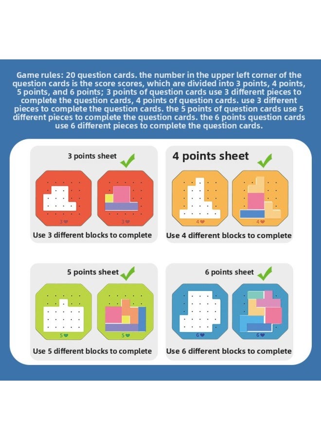 Generic - Logic Chessboard Parent-child Double Concentration Battle Puzzle Thinking Puzzle Colorful Square Desktop Toy-Color:Quick Battle Puzzle [108 Pieces And 20 Plates]]-Specifications:Chinese Packaging - Image 1