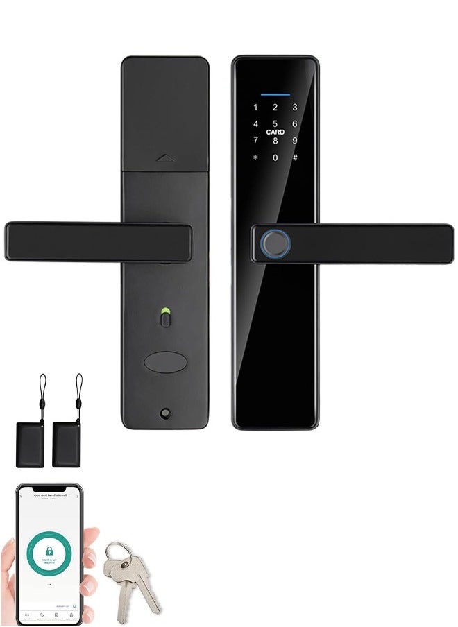 TAPIT Fingerprint Door Lock Biometric Door Lock Knob with Touch Screen Keypad Fingerprints IC Cards Passcodes Keys App Code Keyless Entry Door Lock for Bedroom Home Hotel Office Apartment Smart Lock  - Image 1